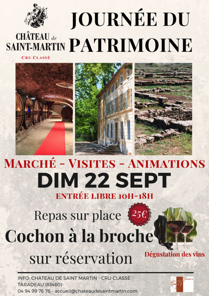 JOURNÉE DU PATRIMOINE AU CHÂTEAU DE SAINT MARTIN (VAR) -