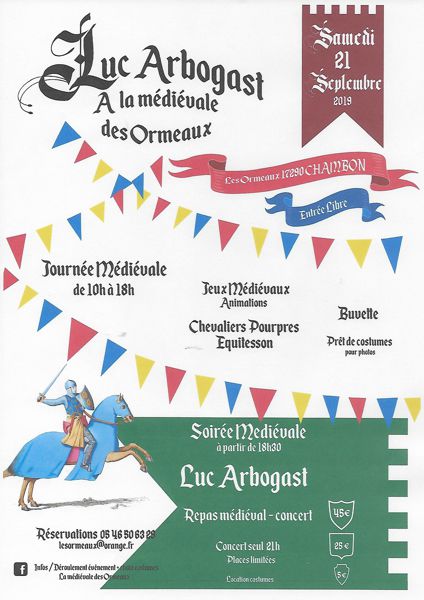 Repas médiéval-concert Luc Arbogast lors de la Journée médiévale