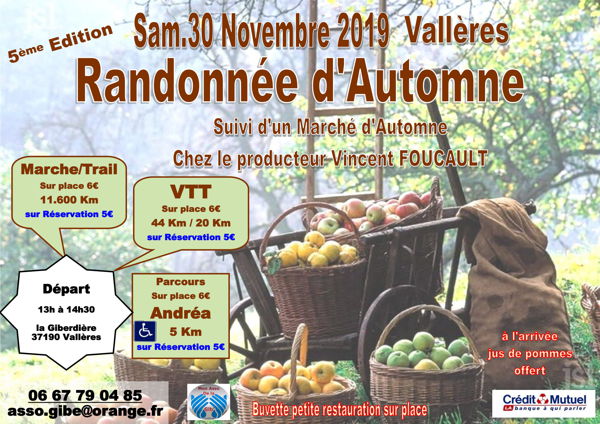 Randonnée d’Automne Pédestre/Trail/VTT 5ème édition 2019