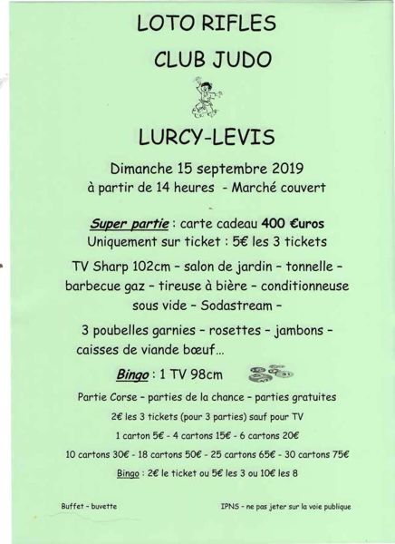 Loto rifles organisé par le club de judo de Lurcy-Levis