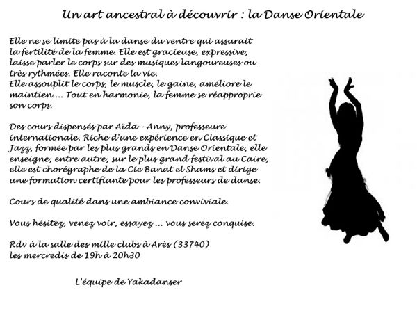 COURS GRATUIT DE DANSE ORIENTALE