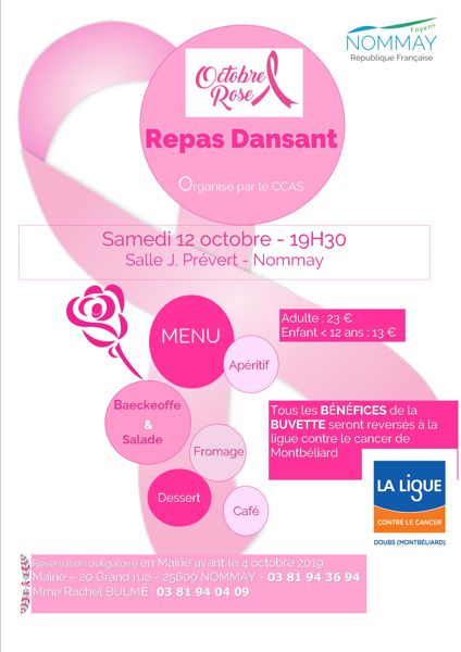 Repas dansant Octobre Rose