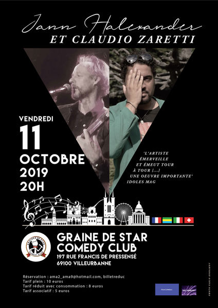 11/10/2019 : Jann Halexander  & Claudio Zaretti 'Chants Nomades' à Graines de Star Comedy Club, Villeurbanne