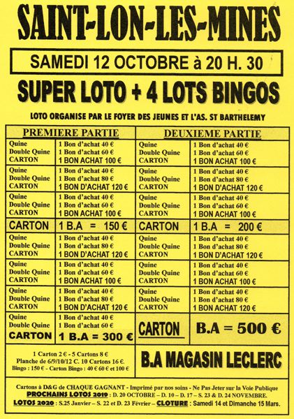 SUPER LOTO BINGOS