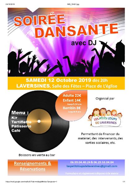 Soirée dansante avec DJ et repas