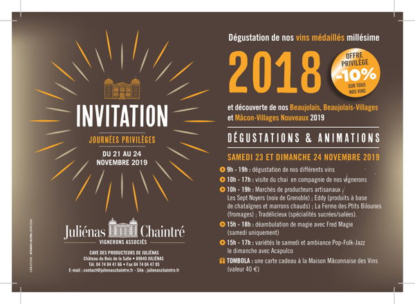 Journées Privilèges 2019 Dégustations & Animations