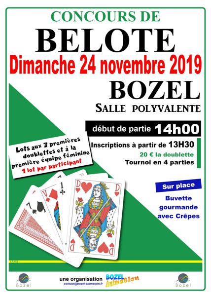 Concours de belote à Bozel