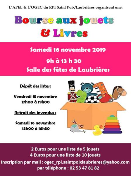 Bourse aux jouets et livres