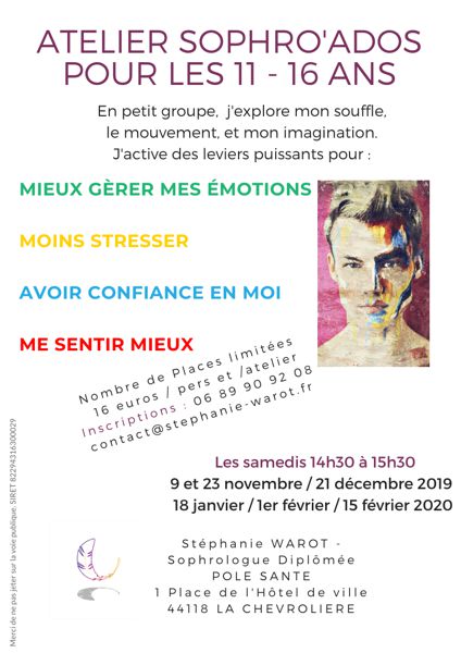 ATELIER SOPHRO'ADOS pour les 11 - 16 ans