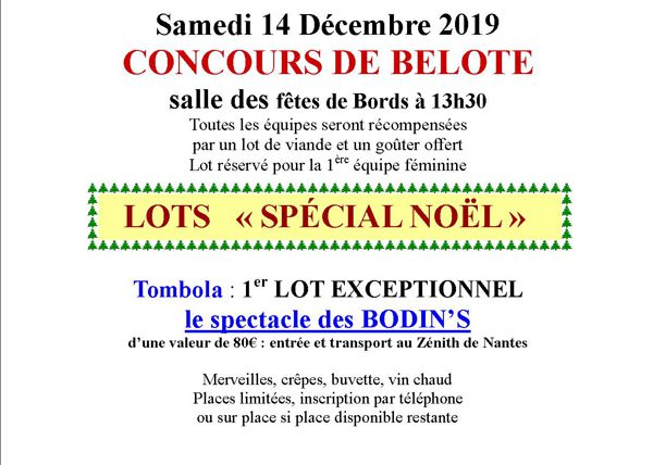 Concours de Belote Spécial Noël