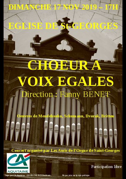 CONCERT AVEC LE CHOEUR À VOIX ÉGALES