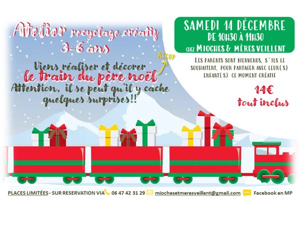 Atelier de recyclage créatif : le train du père noël