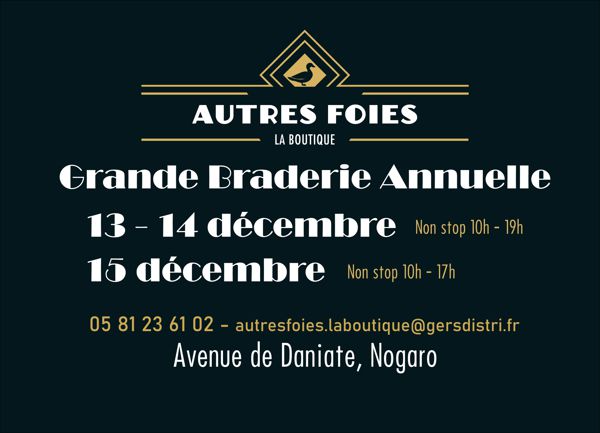 Braderie Anuuelle de la boutique Autres Foies