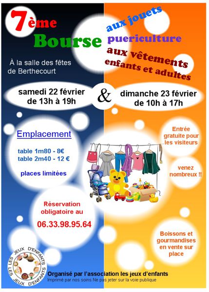 Bourse aux jouets vêtements et puériculture