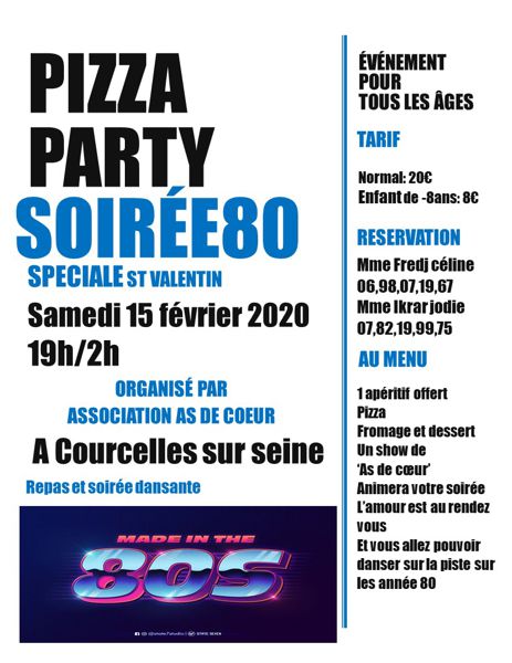 pizza party soirée 80