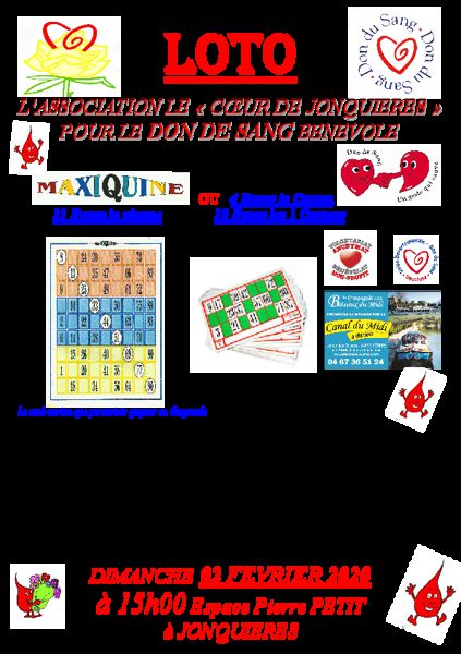 Loto de l'association Coeur de Jonqiuères