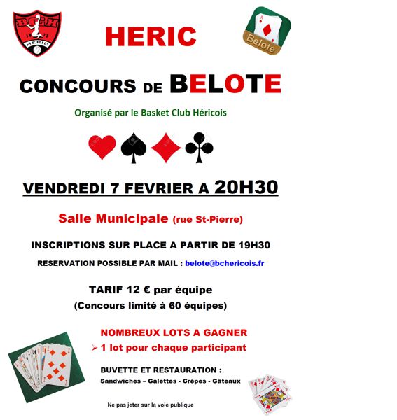 Concours de belote du Basket Club Héricois