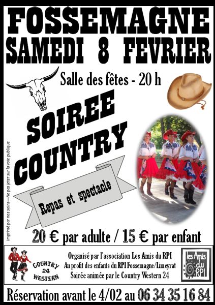 Soirée repas spectacle country