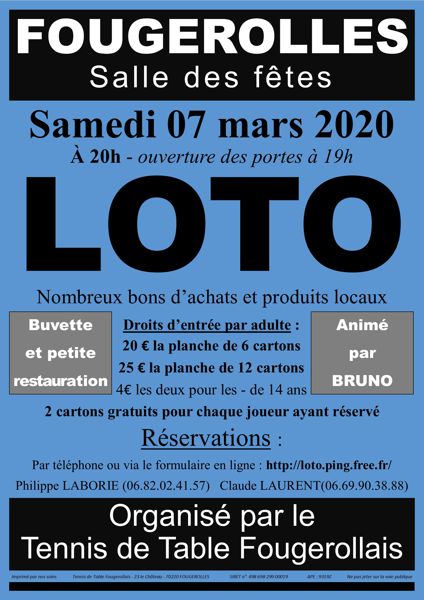 LOTO du Tennis de Table Fougerollais