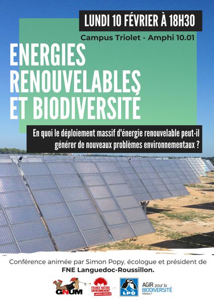 Conférence – Énergies renouvelables et biodiversité