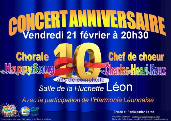 Concert anniversaire HAPPYSONG