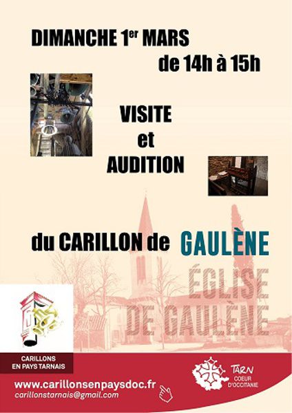 Visite et audition du carillon de GAULENE (81340)