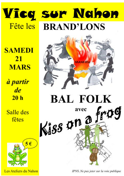 fête des brand'lons et bal folk avec le groupe Kiss on a frog