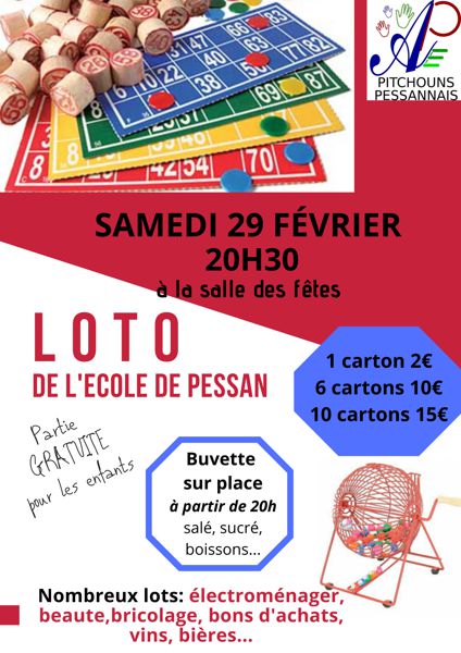 Loto pour l'école de PESSAN