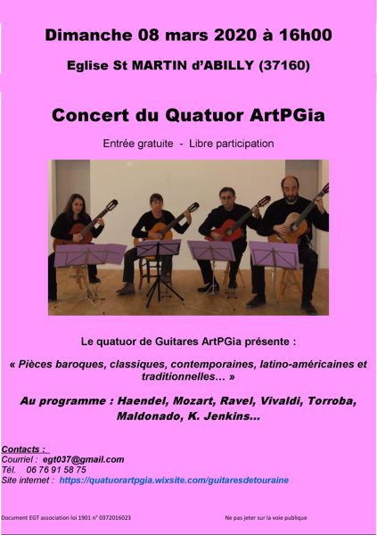 Concert du Quatuor ArtPGia