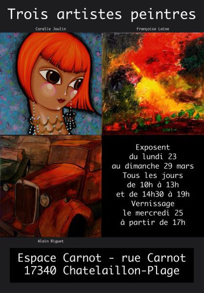 Trois artistes peintres exposent à l'espace Carnot