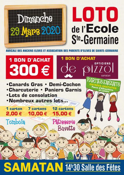 LOTO DE L'ECOLE SAINTE GERMAINE