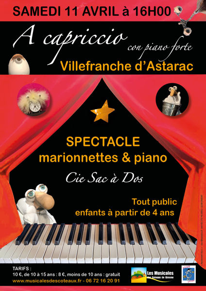 « A Capriccio con piano forte » spectacle marionnettes et piano par la compagnie Sac à dos