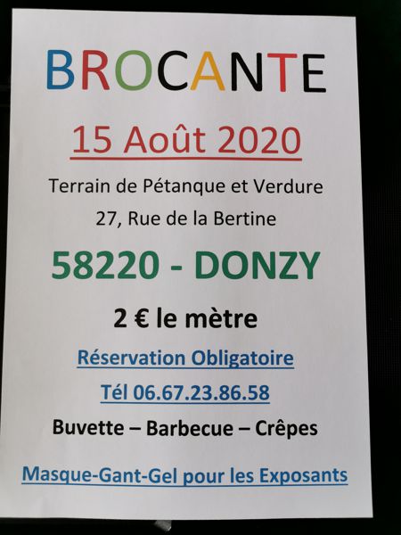 BROCANTE 15 AOÛT 2020