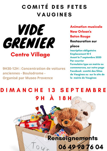 VIDE GRENIER de VAUGINES avec animation New Orlean's