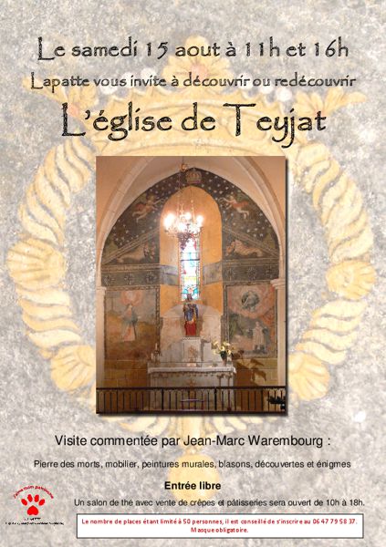 visite commentée de l'église de Teyjat