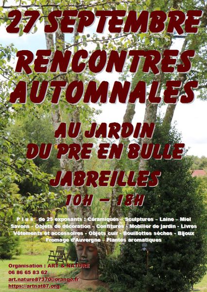 RENCONTRES AUTOMNALES AU JARDIN DU PRÉ EN BULLE