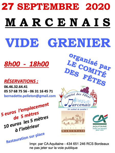 vide grenier de marcenais