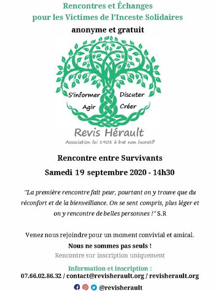 Rencontre entre victimes de l'inceste le 19 septembre 2020