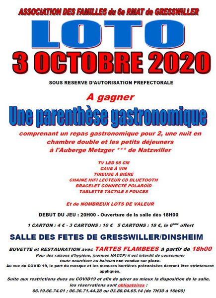 Loto annuel de l'association des Familles de Gresswiller