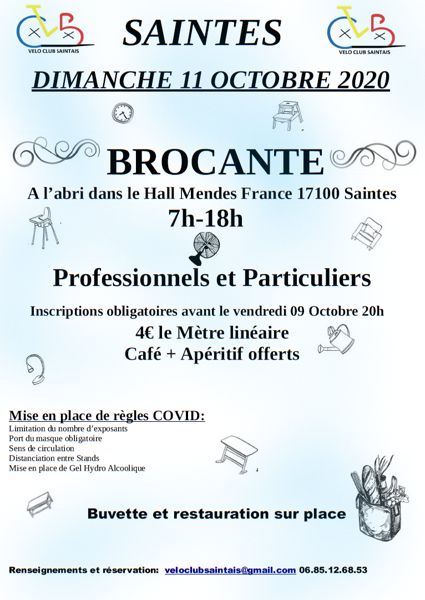 Brocante/Vide Grenier du Vélo Club Saintais (à l'abris)