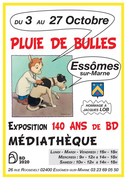 Pluie de Bulles à Essômes-sur-Marne - Exposition 140 Ans de BD