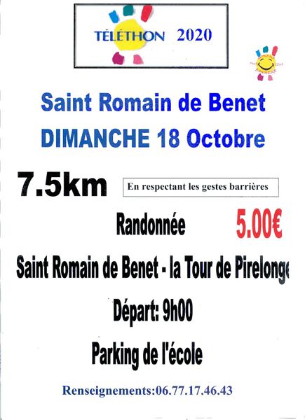RANDONNEE PEDESTRE AU PROFIT DU TELETHON