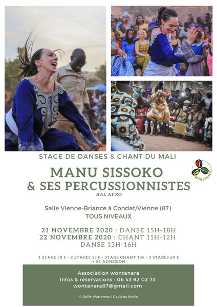 Stage de danse Malienne avec Manu SISSOKO