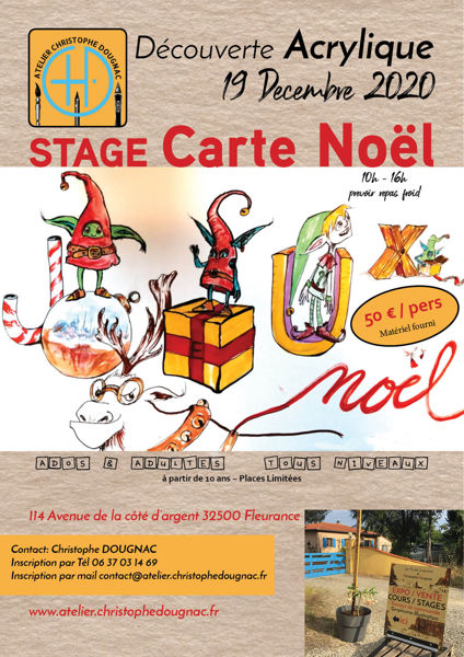 Stage Carte de Noël, Découverte acrylique