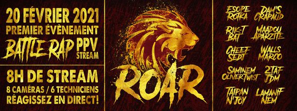 ROAR BATTLES (live stream en direct de chez toi)