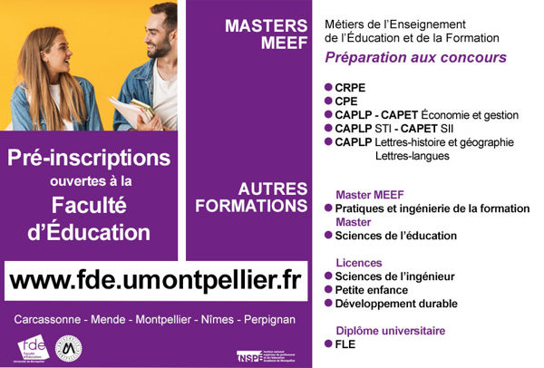 Pré-inscriptions à la Faculté d'Éducation