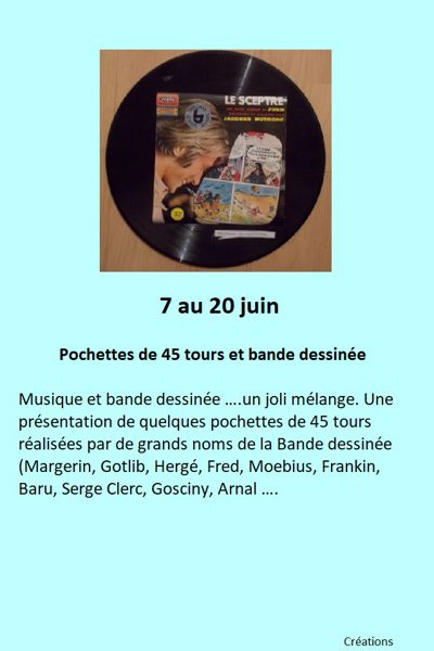 Pochettes de 45 tours et BD