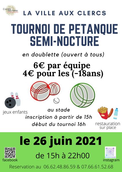 Tournois de Pétanque en doublette