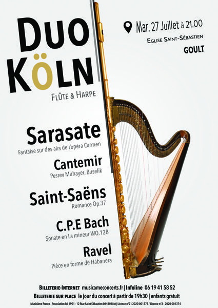 Duo Köln - Flûte & Harpe - Mardi 27 Juillet à Goult