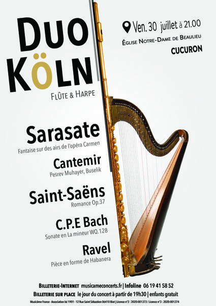 Duo Köln - Flûte & Harpe - Vendredi 30 Juillet à Cucuron